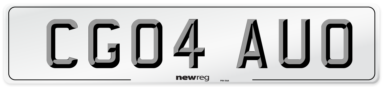 CG04 AUO Number Plate from New Reg